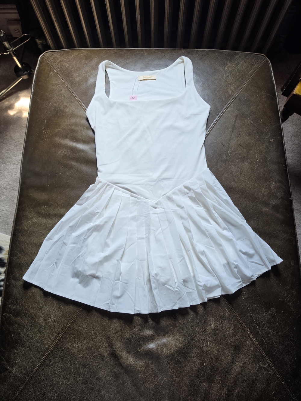 White Pleated Tennis Dress